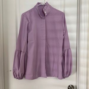 Lavender Puff Sleeve Blouse